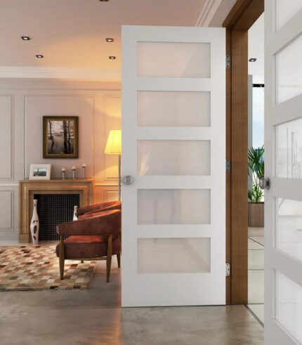 Shaker Glass 5 Lite Door interior door with horizontal glass panels