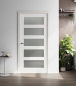 Shaker Glass 5 Lite Door interior door with horizontal glass panels