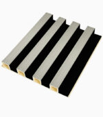 decorative WPC wall panel M1057HC gray slats black background interior wall panel design