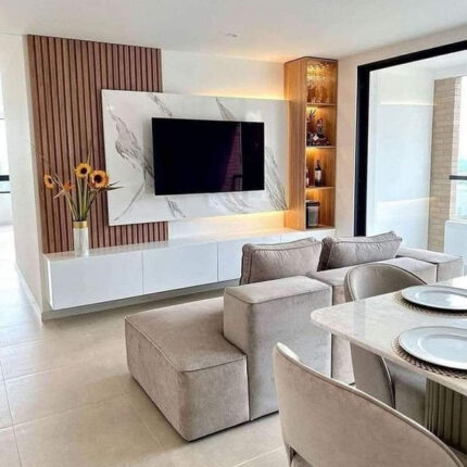 luxury remodeling giveaway interior upgrade PVC marble sheets WPC panels shaker glass door